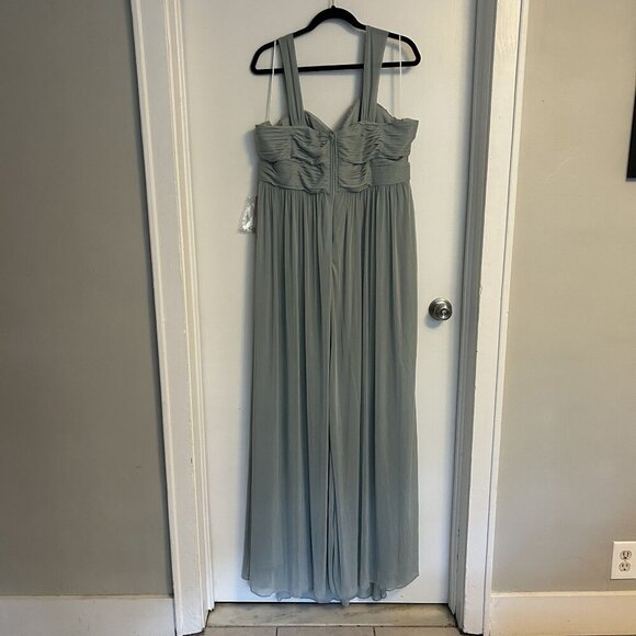 NWT Birdy Grey 1X Curve Elsye Bridesmaid Dress Mesh Sage Green Gown Wedding - Picture 2 of 13